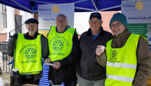 Dunmow Rotarians, Richard, Eric, David & Neil, spreading the cheer.